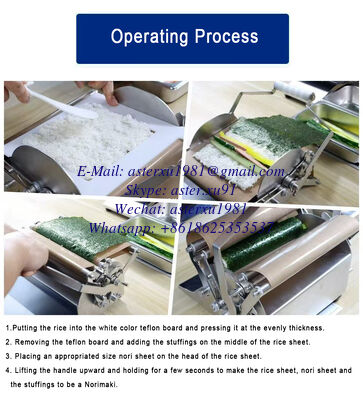 Manual Norimaki Machine Tabletop NoriMaki Robot Stainless Steel Maki Sushi Rolls Machine Hosomaki Machine California Roll Maker supplier
